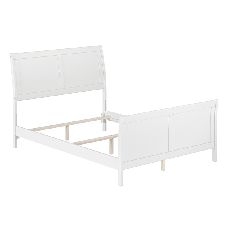 AFI Portland Full Wood Foundation Bed Frame with Matching Footboard White