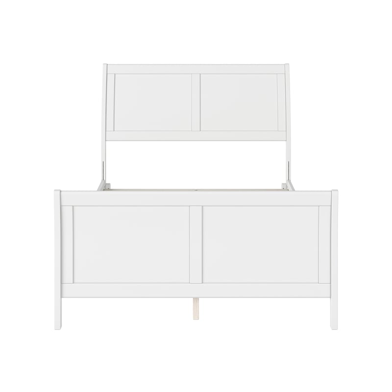 AFI Portland Full Wood Foundation Bed Frame with Matching Footboard White