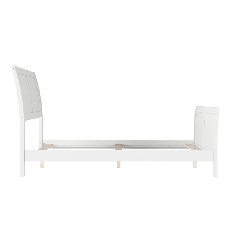 AFI Portland Full Wood Foundation Bed Frame with Matching Footboard White
