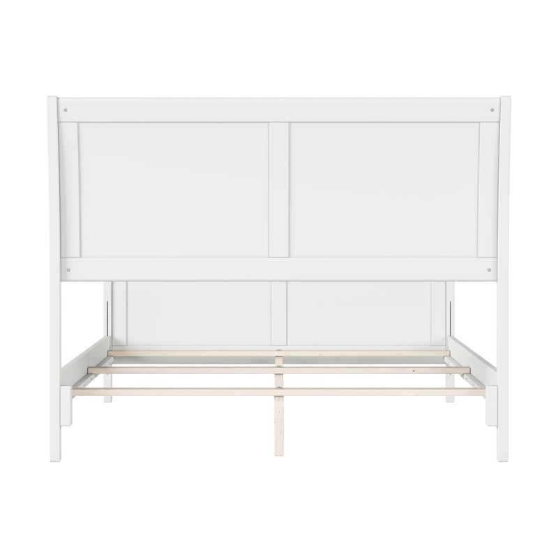 AFI Portland Full Wood Foundation Bed Frame with Matching Footboard White