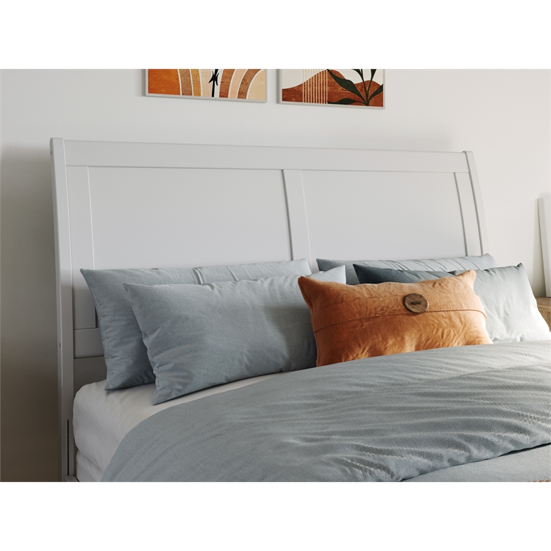 Portland Full Storage Wood Platform Bed with Matching Footboard in White