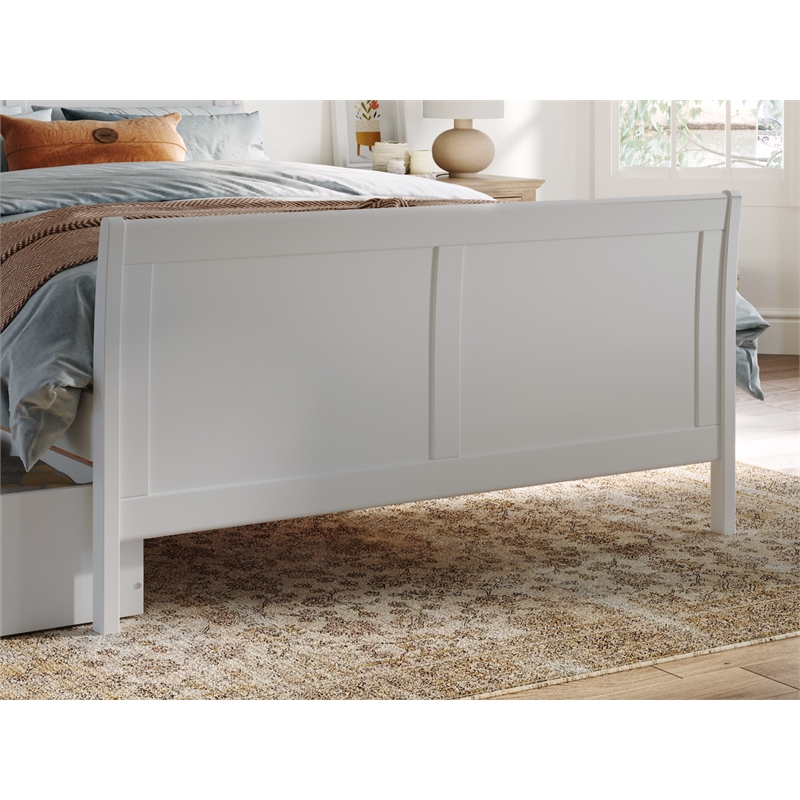 Portland Full Storage Wood Platform Bed with Matching Footboard in White