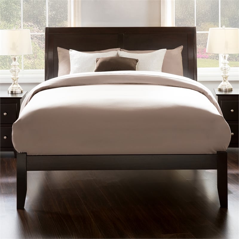 Portland Queen Solid Wood Platform Bed in Espresso