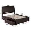 Portland Queen Wood Platform Bed with Footboard and Storage Drawers in Espresso