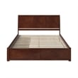 Portland Wood King Platform Bed with Footboard and Storage Drawers in Walnut