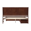 Portland Wood King Platform Bed with Footboard and Storage Drawers in Walnut