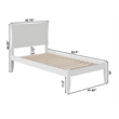 AFI Metro Twin XL Solid Wood Platform Bed with USB Charging Station in White