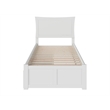 AFI Metro Twin XL Solid Wood Bed with Storage Drawers in White