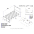 AFI Metro Twin XL Solid Wood Bed with Storage Drawers in White