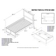 AFI Metro Twin XL Solid Wood Bed with Storage Drawers in Walnut