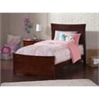 AFI Metro Twin XL Solid Wood Bed with Footboard and USB Charger in Walnut