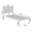 AFI Metro Twin Solid Wood Platform Bed with USB Charging Station in White