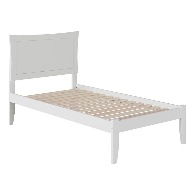 AFI Metro Twin Solid Wood Platform Bed with USB Charging Station in White