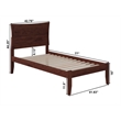 AFI Metro Twin Solid Wood Platform Bed with USB Charger in Walnut