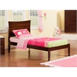 AFI Metro Twin Solid Wood Platform Bed with USB Charger in Walnut