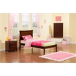 AFI Metro Twin Solid Wood Platform Bed with USB Charger in Walnut