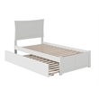 AFI Metro Twin Solid Wood Bed with Twin Trundle and USB Charger in White