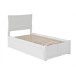AFI Metro Twin Solid Wood Bed with Twin Trundle and USB Charger in White