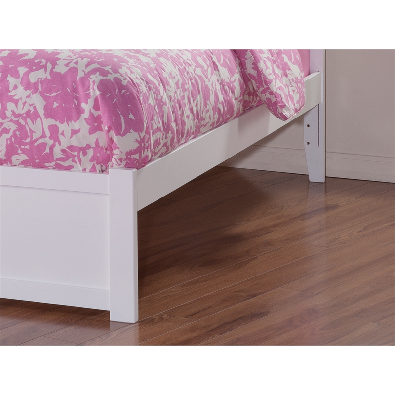 AFI Metro Twin Size Solid Wood Bed with Storage Drawers in White
