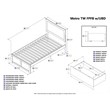 AFI Metro Twin Solid Wood Bed with Storage Drawers in Walnut