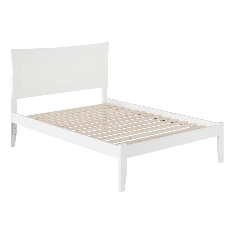 AFI Metro Full Solid Wood Platform Bed with Charging USB in White