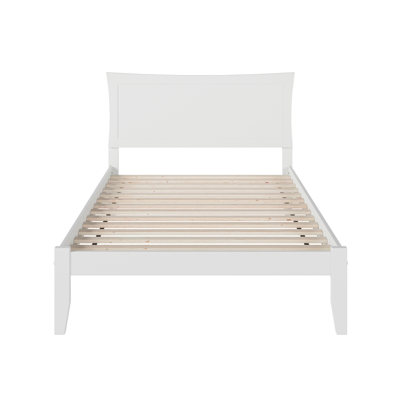 AFI Metro Full Solid Wood Platform Bed with Charging USB in White