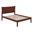AFI Metro Full Solid Wood Platform Bed with Charging USB in Walnut