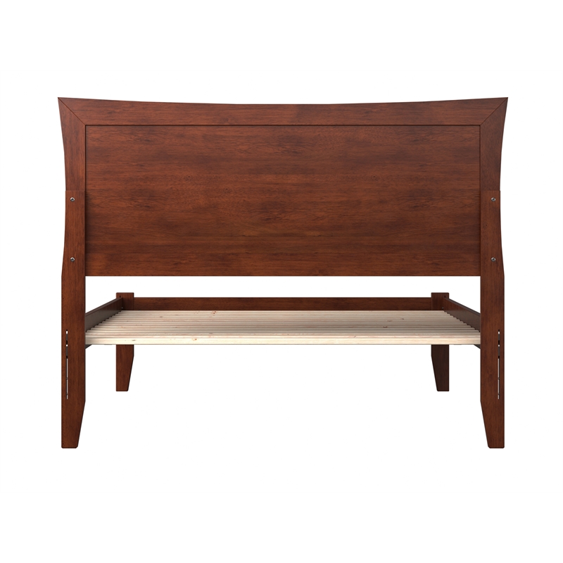 AFI Metro Full Solid Wood Platform Bed with Charging USB in Walnut