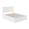 AFI Metro Full Solid Wood Bed with Twin Trundle and USB Charger in White