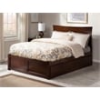 AFI Metro Full Solid Wood Bed with Twin Trundle and USB Charger in Walnut
