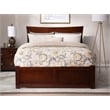 AFI Metro Full Solid Wood Bed with Twin Trundle and USB Charger in Walnut