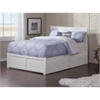 AFI Metro Full Solid Wood Bed with 2 Storage Drawers and USB Charger in White