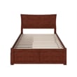 AFI Metro Full Solid Wood Bed with Storage Drawers in Walnut