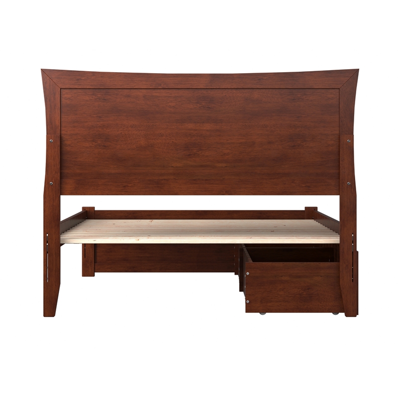 AFI Metro Full Solid Wood Bed with Storage Drawers in Walnut