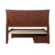 AFI Metro Full Solid Wood Bed with Storage Drawers in Walnut