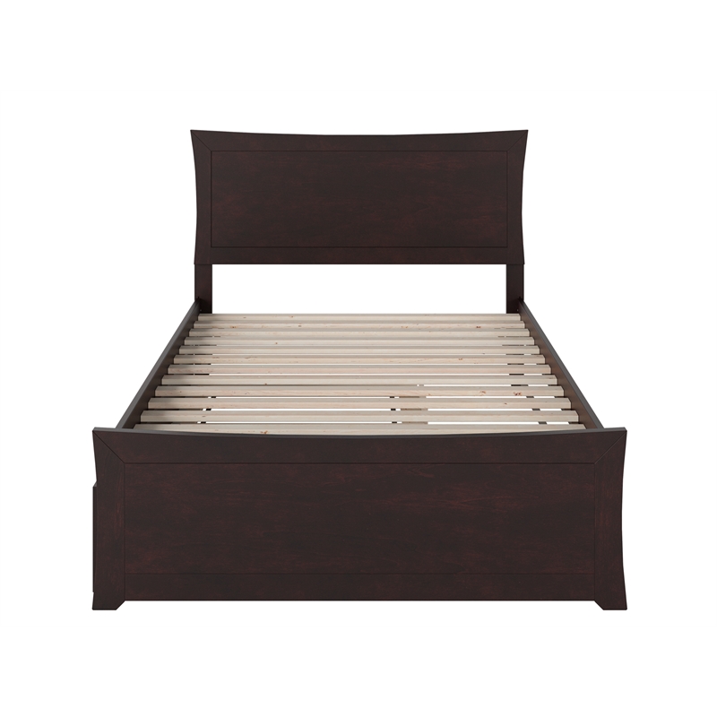 AFI Metro Solid Wood Full Bed and Footboard with Twin Trundle in Espresso