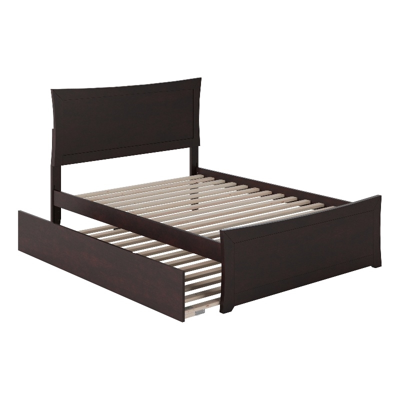 AFI Metro Solid Wood Full Bed and Footboard with Twin Trundle in Espresso