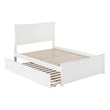 AFI Metro Solid Wood Full Bed and Footboard with Twin Trundle in White