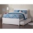 AFI Metro Solid Wood Full Bed and Footboard with Twin Trundle in White