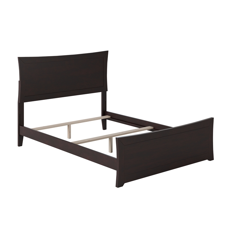AFI Metro Full Solid Wood Bed with Footboard and USB Charger in Espresso