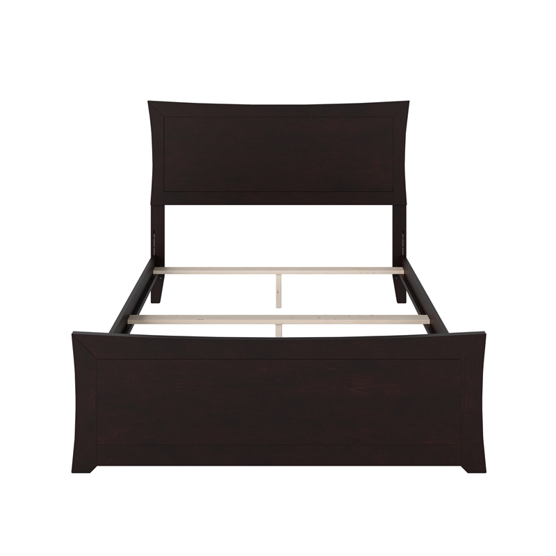 AFI Metro Full Solid Wood Bed with Footboard and USB Charger in Espresso