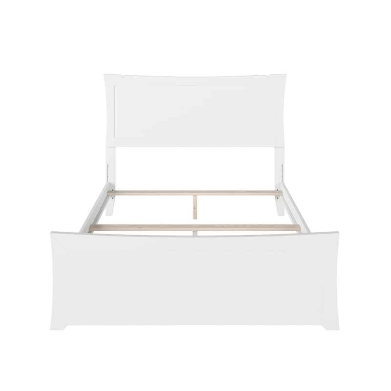 AFI Metro Full Solid Wood Bed with Footboard with USB Charger in White