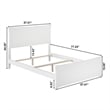 AFI Metro Full Solid Wood Bed with Footboard with USB Charger in White