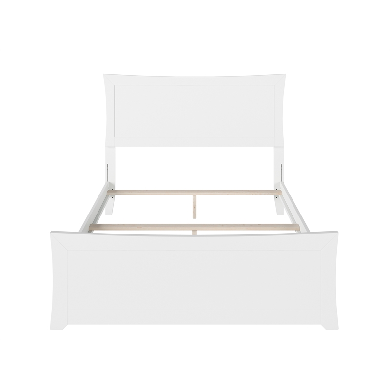 AFI Metro Full Solid Wood Bed with Footboard with USB Charger in White