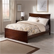 AFI Metro Full Solid Wood Bed with Footboard with USB Charging Station in Walnut