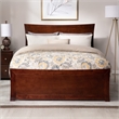 AFI Metro Full Solid Wood Bed with Footboard with USB Charging Station in Walnut