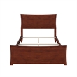 AFI Metro Full Solid Wood Bed with Footboard with USB Charging Station in Walnut