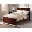 AFI Metro Full Solid Wood Bed with Footboard with USB Charging Station in Walnut