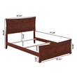 AFI Metro Full Solid Wood Bed with Footboard with USB Charging Station in Walnut