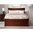 AFI Metro Full Solid Wood Bed with Footboard with USB Charging Station in Walnut